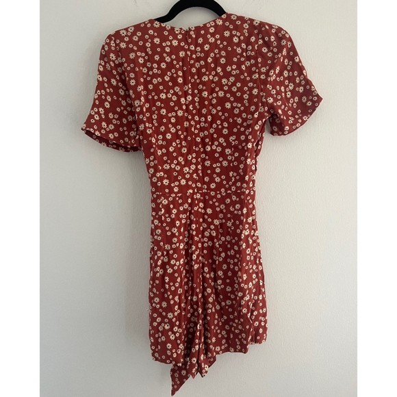 NEW Madewell Wrap-Front Romper in Orange Daisy Print - Picture 4 of 6